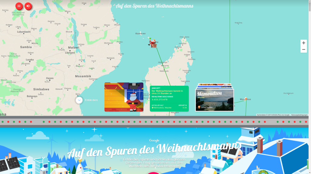 Google Santa Tracker Mayotte
